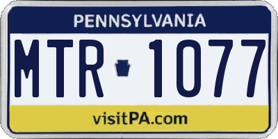 PA license plate MTR1077