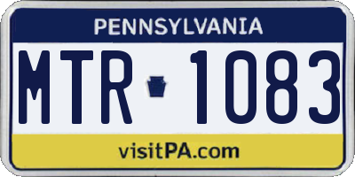 PA license plate MTR1083