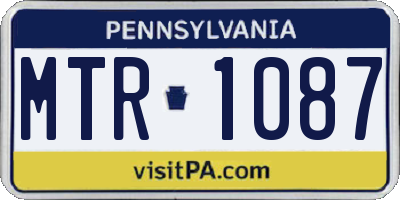 PA license plate MTR1087
