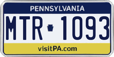 PA license plate MTR1093