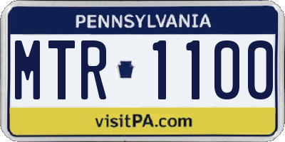 PA license plate MTR1100