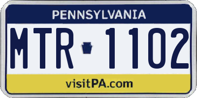 PA license plate MTR1102