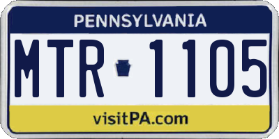 PA license plate MTR1105