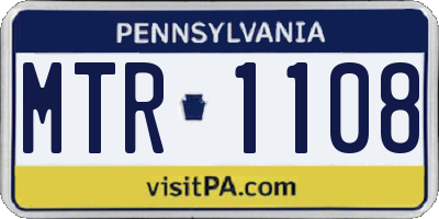 PA license plate MTR1108
