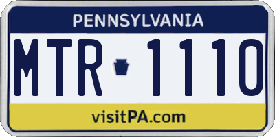 PA license plate MTR1110