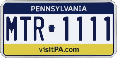 PA license plate MTR1111