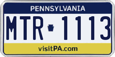 PA license plate MTR1113