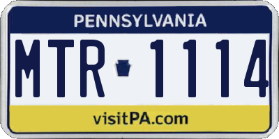 PA license plate MTR1114