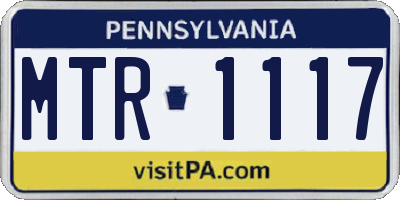 PA license plate MTR1117