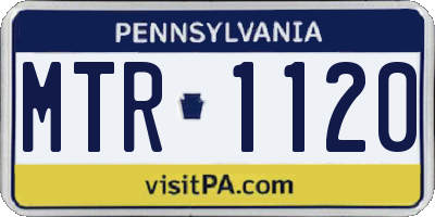 PA license plate MTR1120