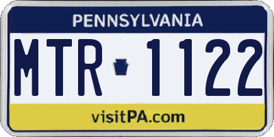 PA license plate MTR1122