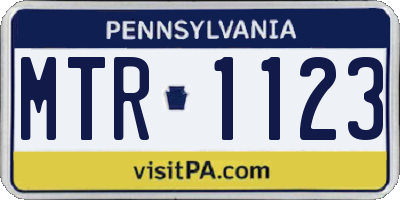 PA license plate MTR1123