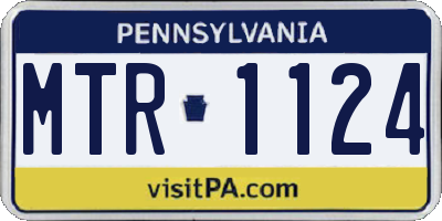 PA license plate MTR1124