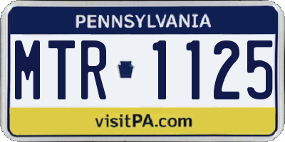 PA license plate MTR1125