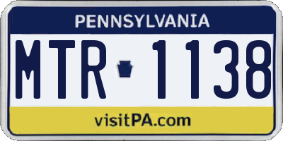 PA license plate MTR1138