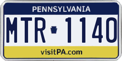 PA license plate MTR1140