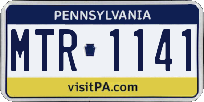 PA license plate MTR1141