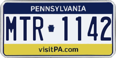 PA license plate MTR1142