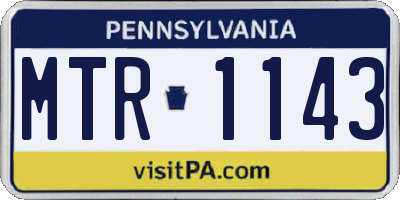 PA license plate MTR1143