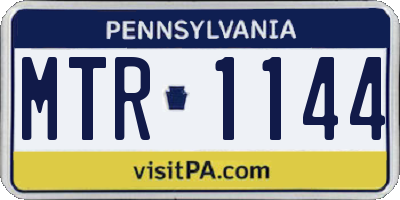PA license plate MTR1144