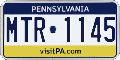 PA license plate MTR1145