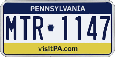 PA license plate MTR1147