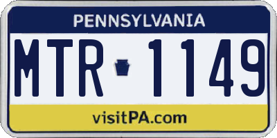 PA license plate MTR1149