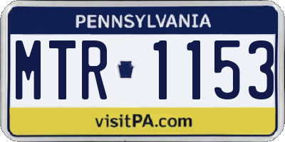 PA license plate MTR1153