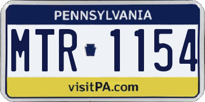 PA license plate MTR1154