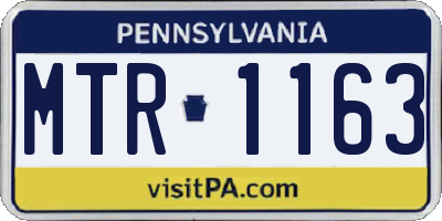 PA license plate MTR1163