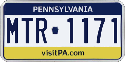 PA license plate MTR1171