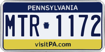 PA license plate MTR1172