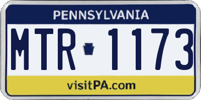 PA license plate MTR1173