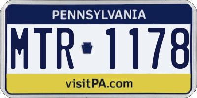 PA license plate MTR1178