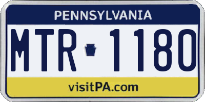 PA license plate MTR1180