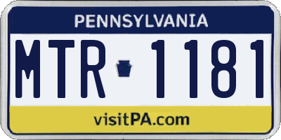 PA license plate MTR1181