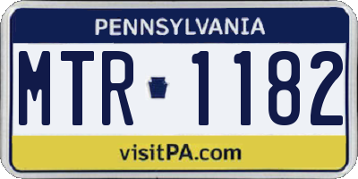 PA license plate MTR1182