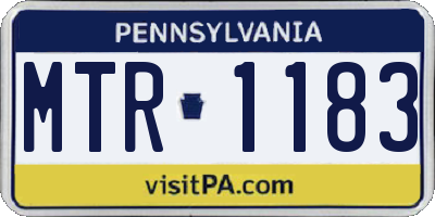 PA license plate MTR1183