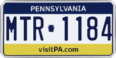 PA license plate MTR1184