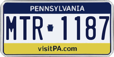 PA license plate MTR1187