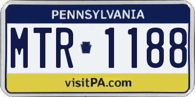 PA license plate MTR1188