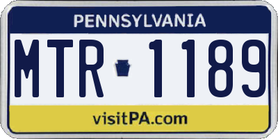 PA license plate MTR1189