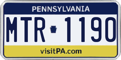 PA license plate MTR1190