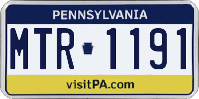 PA license plate MTR1191