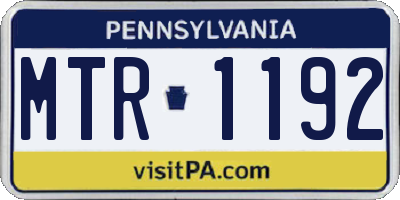 PA license plate MTR1192