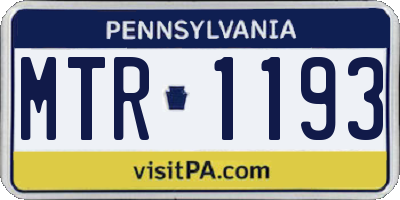 PA license plate MTR1193