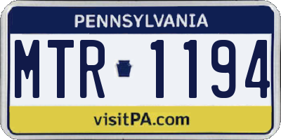 PA license plate MTR1194