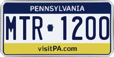 PA license plate MTR1200