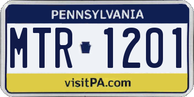 PA license plate MTR1201