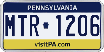 PA license plate MTR1206